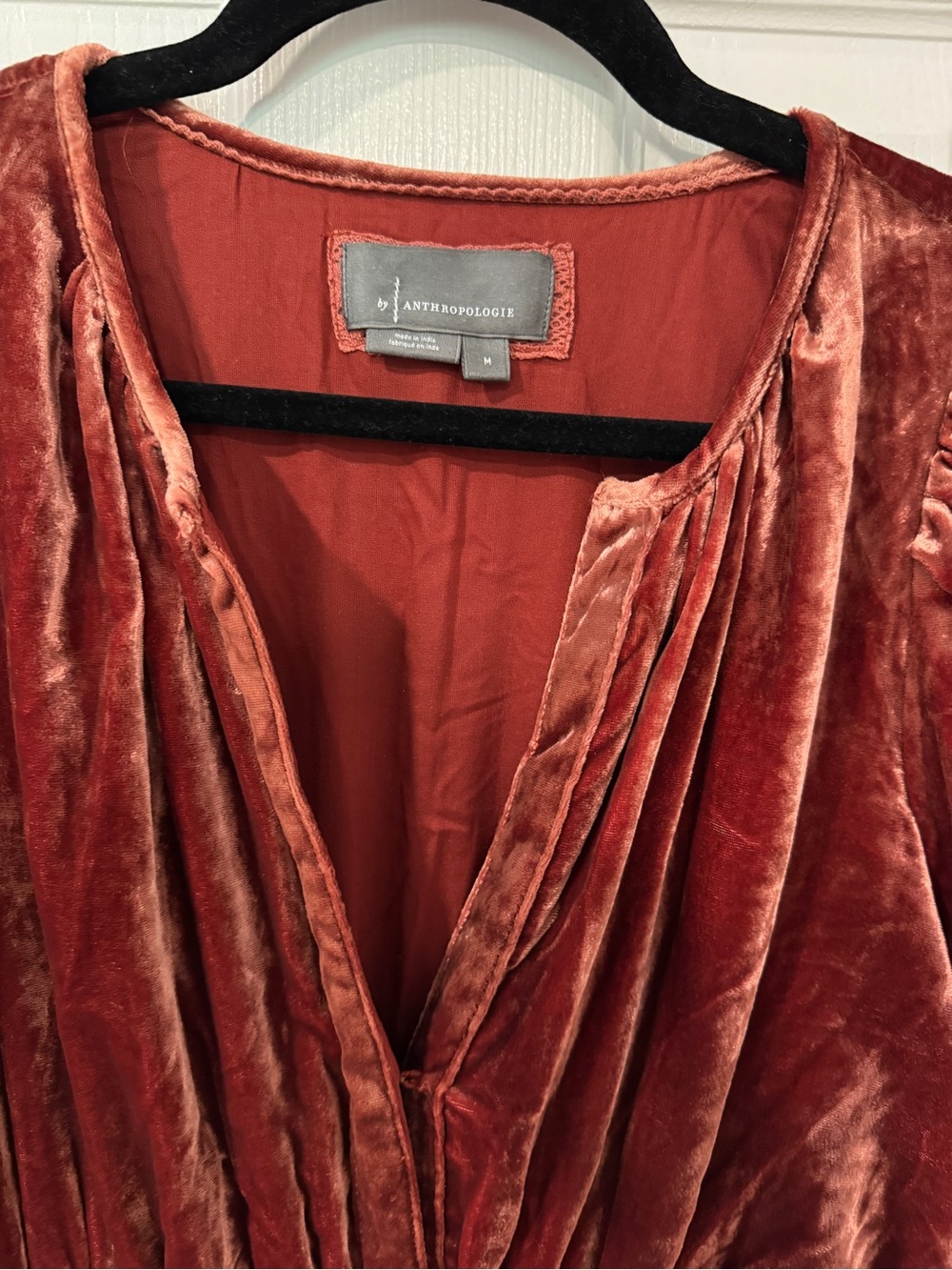 Anthropologie The Somerset Velvet Maxi Dress in Deep Auburn - M - Picture 5 of 9